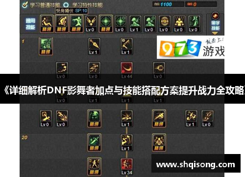 《详细解析DNF影舞者加点与技能搭配方案提升战力全攻略》